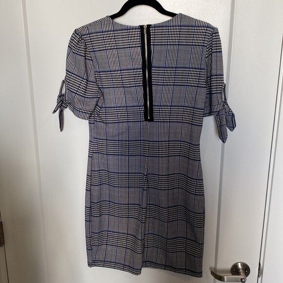 NWT WOMENS DRESS BY INSPIRED HEARTS BLUE BLACK & WHITE PLAID SIZE LARGE - Picture 9 of 15